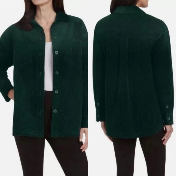 Matty M Ladies' Corduroy Shirt Jacket - Emerald - medium - Picture 1 of 3